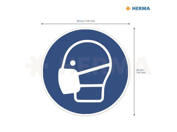 Herma etiket "Bær Mundbind" Ø20 cm - (5 stk.)