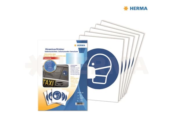Herma etiket "Bær Mundbind" Ø20 cm - (5 stk.)