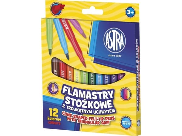 Astra märkpennor 12 färger koniska (202177)