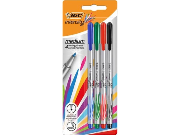 BIC 964824, Uttrykkbar kulepenn med hengefeste, 4 stykker