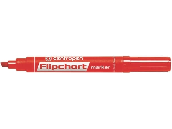 Centropen marker red for flipcharts, cut tip 2.5 mm (585600104)