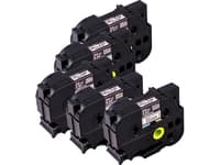 Brother HGE-M951V5 - Sort på sølv - Rull (2,4 cm x 8 m) 5 kassett(er) laminert teip - for P-Touch PT-9500pc, PT-9700PC, PT-9800PCN; P-Touch R RL-700S
