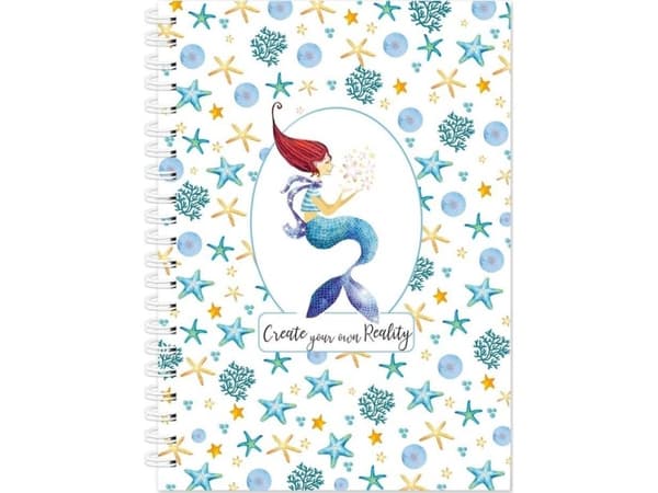 Cozywood Mermaid dekorativ notatbok B5/80 kr med bokmerke