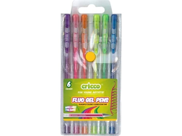 Cricco fluorescerande gelpennor 6 färger CRICCO