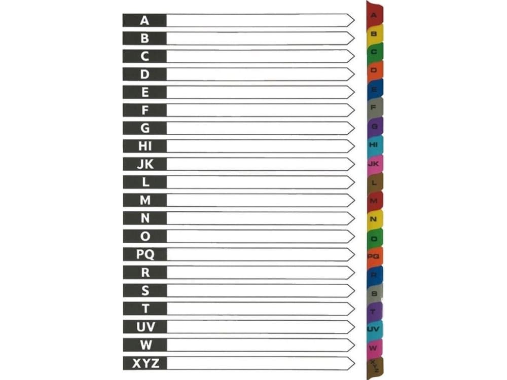 D.Rect binder. A-Z cardboard index D.RECT laminated dividers