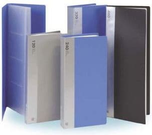 Donau PP business card holder for 240 business cards, 110x192x30mm, blue (DON241)