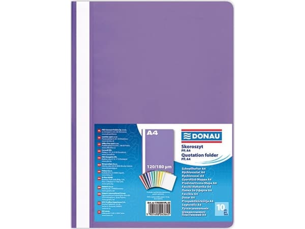 Donau DONAU Soft folder A4 without europerforation, purple, 10 pcs
