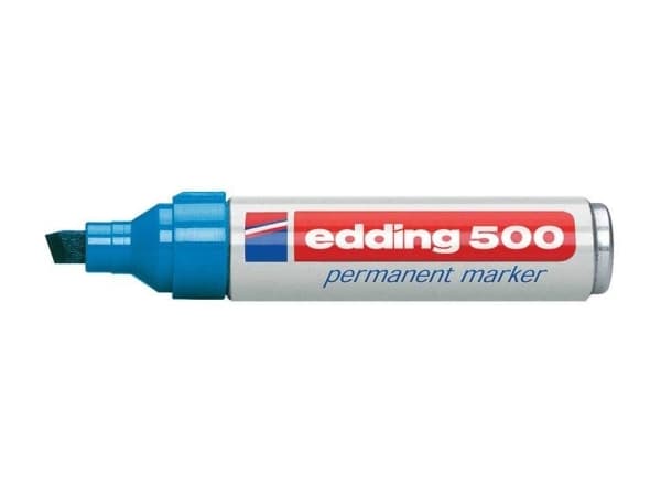edding 500 - Markering - permanent - för glas, metall, plast - blå - 2-7 mm