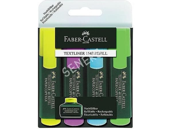 Faber-Castell TEXTLINER 48 REFILL - Överstrykningspenna - fluorescerande blå, fluorescerande gul, fluorescerande grön, fluorescerande rosa - vattenba