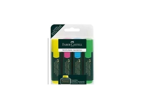 Faber-Castell TEXTLINER 48 REFILL - Överstrykningspenna - fluorescerande blå, fluorescerande gul, fluorescerande grön, fluorescerande rosa - vattenba