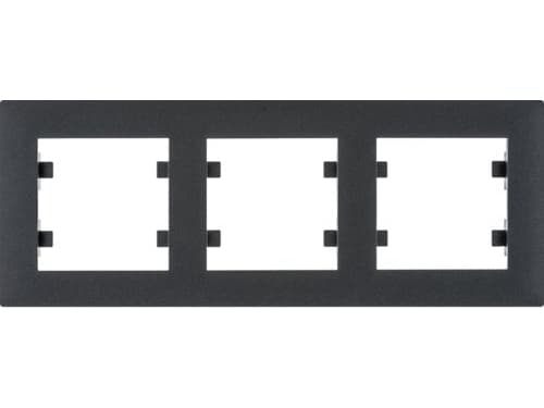 Hager Polo Lumina intense triple horizontal horizontal frame black (WL5733)