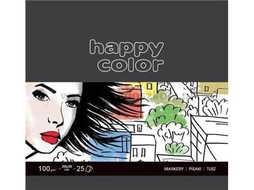 Happy Color Marker blokk 20x20cm 25k hvit |