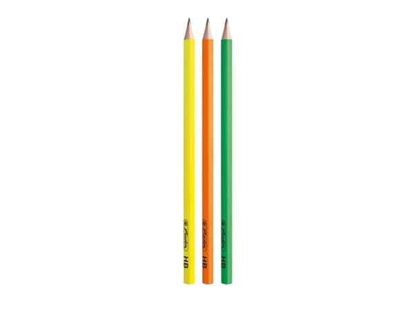 Herlitz Neon Art, HB, Grön, Orange, Gul, Triangulär, Konst, Hobby, Blåsa, 3 styck