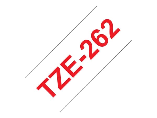 Brother TZe-262 - Rødt på hvitt - Rull (3,6 cm x 8 m) 1 kassett(er) laminert teip - for P-Touch PT-3600, 550, 9200, 9400, 9500, 9600, 9700, 9800, D80