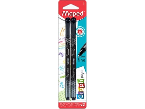 Maped Cienkopis Graph Peps Deco czarny 2szt MAPED
