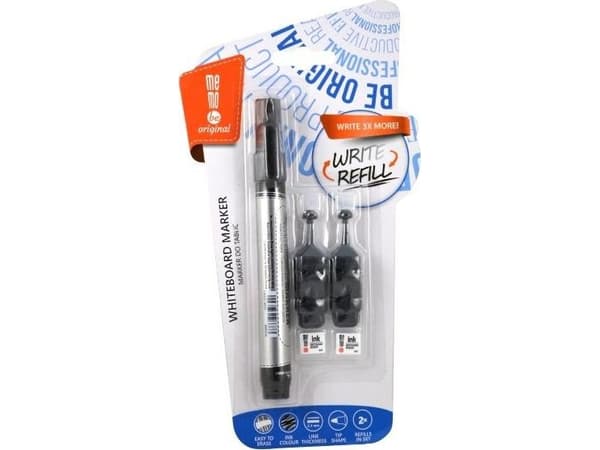 MemoBe Marker for tørre bord. + 2 svarte MemoBe ampuller