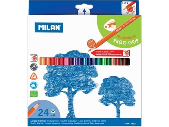 Milan Triangulära blyertskritor 24 färger (154514)