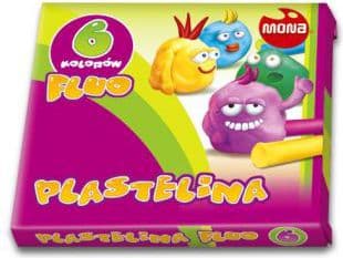 Mona Plasticine 6 fluorescerende farger (MONA P6F)