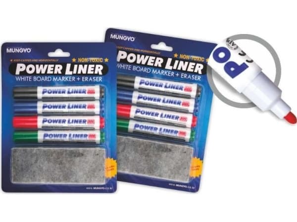 Mungyo Marker dry erase MA-4E 4 colors + cleaner