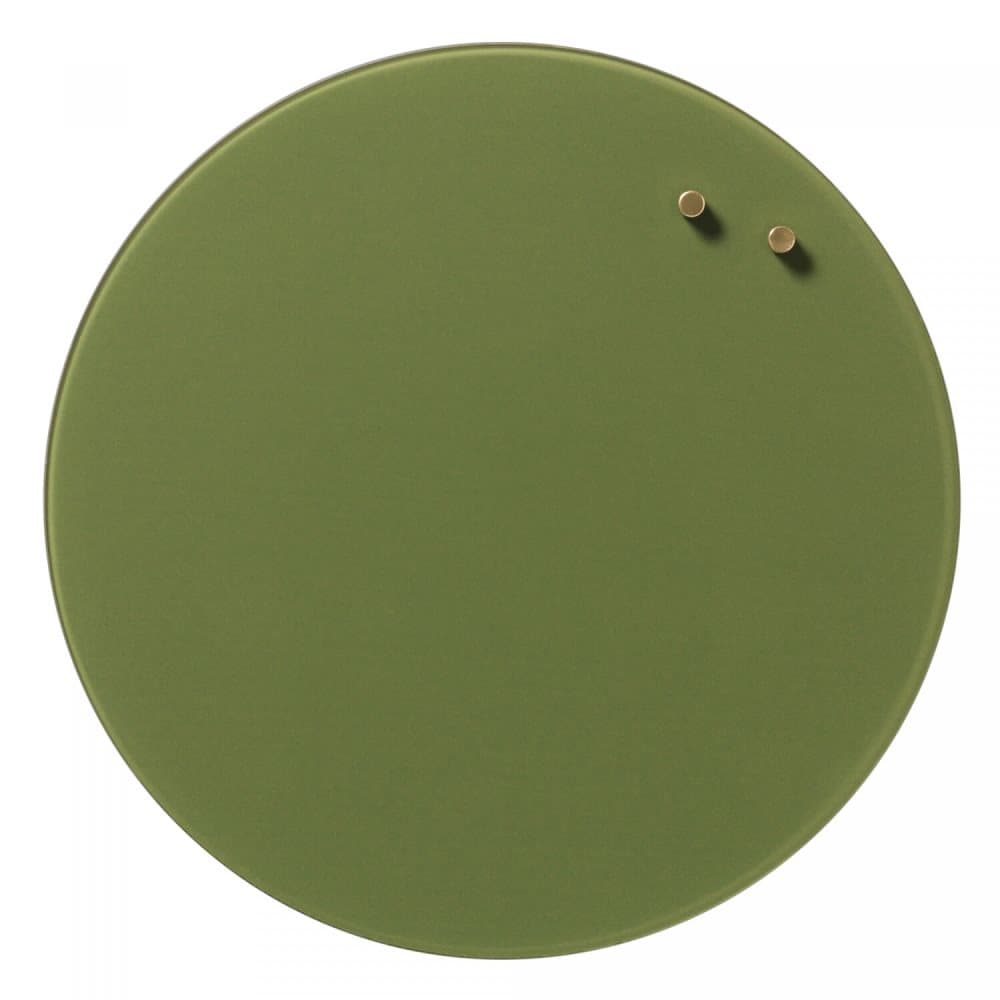 Magnetisk NAGA glastavle cirkel Ø35 cm Olive Green
