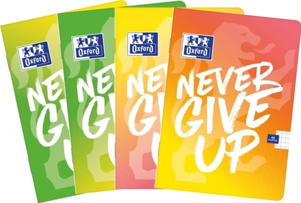 Oxford Notebook A5/60K grille Never Give Up (5 pcs)