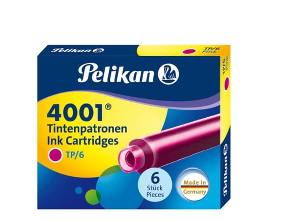 Pelikan 4001 TP/6 - Bläckptron - rosa (paket om 6) - för Pelikano P481; R480; Junior P67