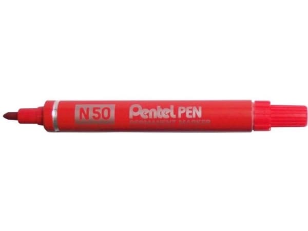 Pentel MARKER PENTEL N50 END ROUND B/RED PERMANENT MARKER - N50B
