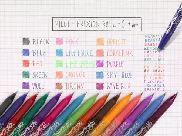 Pilot FriXion Ball, Stiftpenna, Multifärg, Svart, Återvunnen plast, Plast, 0,7 mm, 0,35 mm