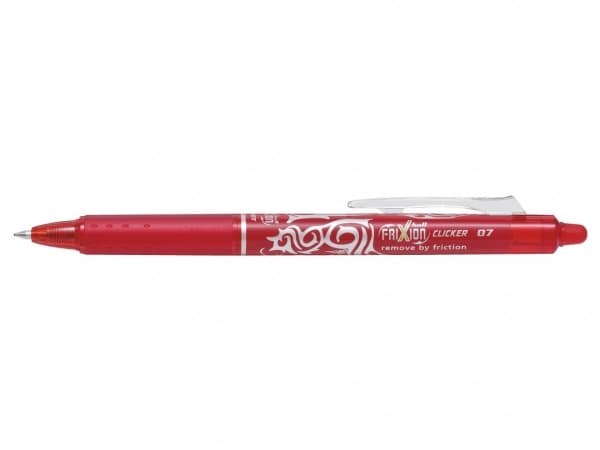 Pilot FriXion Ball Clicker - Rollerball-penna - röd - gelbläck - 0.7 mm - fin - indragbar - med radergummi