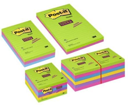 Post-it Notebook SUPER STICKY ULTRA 5845-SSUC 125x200mm, 45k linjer, pakke med 4