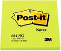 Miniatyrbild 2 av 3: Post-it Neon Block 654N, 76x76mm, ljusgrön, 100 ark (3M0306)