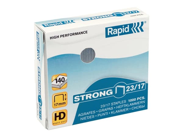 Rapid 23/20, Niittipakkaus, 2 cm, 1000 niitit, 23/20, Ruostumaton teräs, 170 arkkia