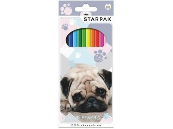 Starpak blyantstifter 12 farger hund (388296)