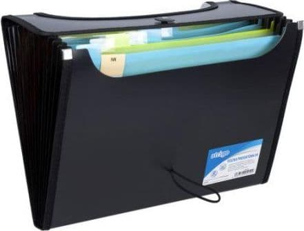 Strigo A4 mappe med 12 V-fildeler, sort