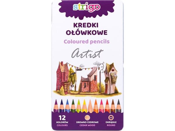 Strigo Runde blyantstifter, 12 farger STRIGO