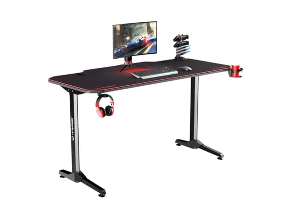Ultradesk FRAG, Suora, Suorakaiteen muotoinen, Pelaaminen, Kotitoimisto, Musta, Musta, Musta