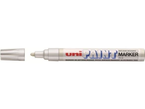 Uni Mitsubishi Blyertspenna Oljemarkör PX20 vit (UN1056)