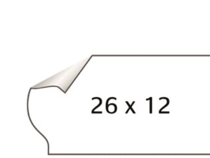 Meto prisetiket aftagelig 26x12 mm hvid 1500 stk./pr. rulle - (karton á 36 ruller)