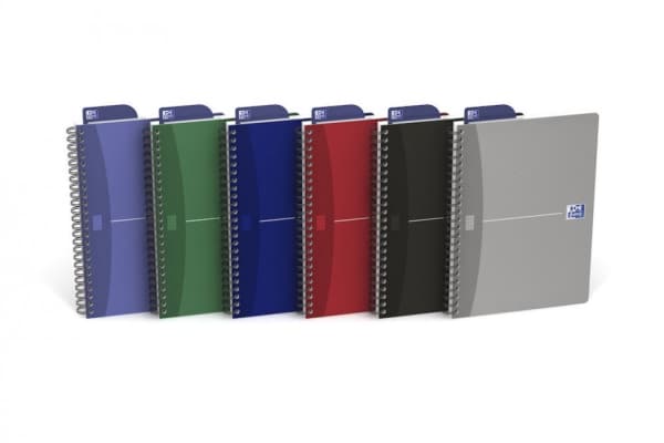 Notesbog, Oxford Office Essentials, A5, linjeret, spiral, 90 ark, 90 g
