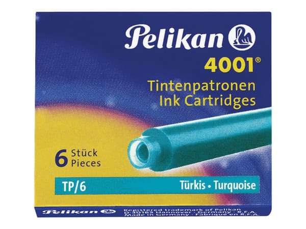 Pelikan TP/6, Turkis, Turkis, Fyllepenn, 6 stk