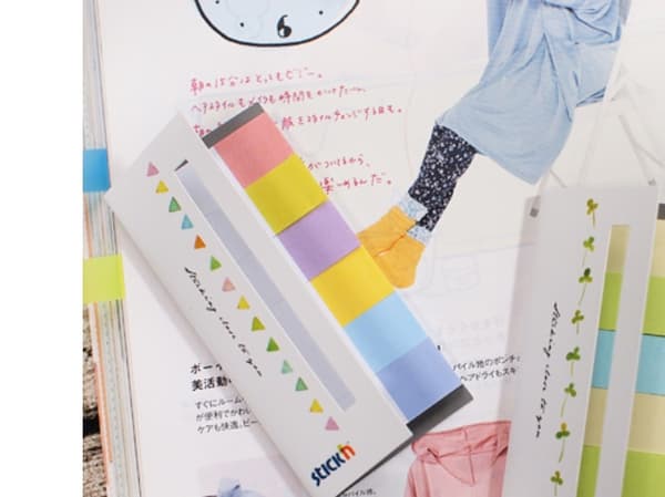 Stickn Indeks bokmerker. papirblanding 6 farger neon Eco (242349)