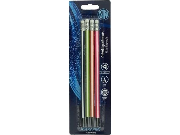 Astra Graphite pencil black wood with eraser 4 pcs ASTRA