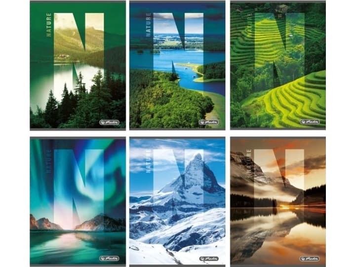 Herlitz Notebook A4/80K check Nature (5 pcs)