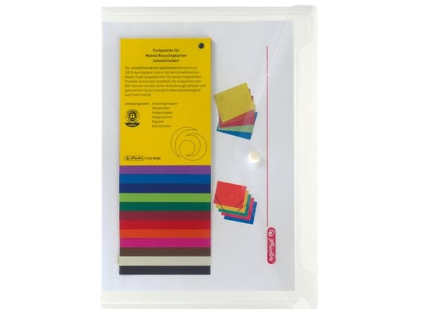 Herlitz 10657930, A4, Polypropylen (PP), Gjennomsiktig, Landskap/portrett, trykk knapp