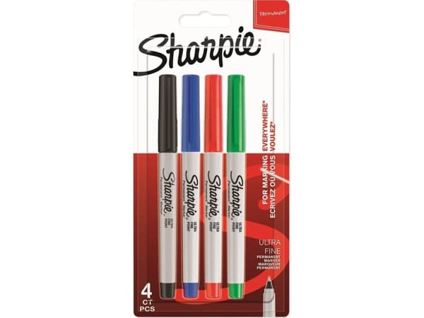 Marker Sharpie Ultra Fine 0,3 mm med 4 st. ass färger