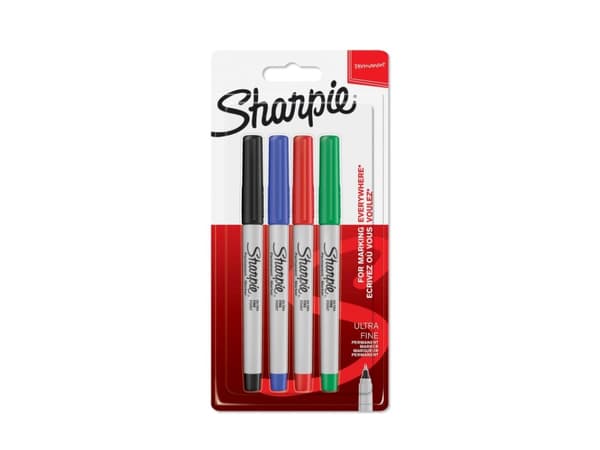 Marker Sharpie Ultra Fine 0,3 mm med 4 st. ass färger
