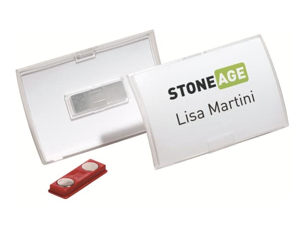 DURABLE CLICK FOLD - Navneskilt - for 54 x 90 mm - magnet - gjennomsiktig (en pakke 10)
