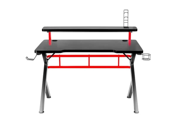Huzaro Hero 5.0, Rett, Rektangulær form, Karbonfiber, Aluminium, Spilling, Hjemme kontor, Svart, Rød