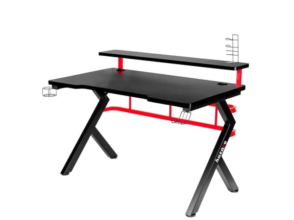 Huzaro Hero 5.0, Rett, Rektangulær form, Karbonfiber, Aluminium, Spilling, Hjemme kontor, Svart, Rød