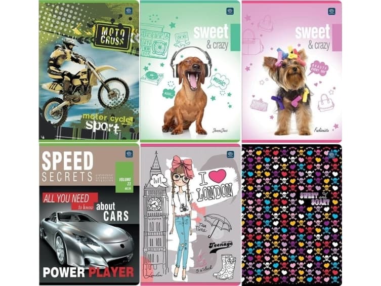 Interdruk Notebook A5/16K colorful UV check mix (20 pcs)